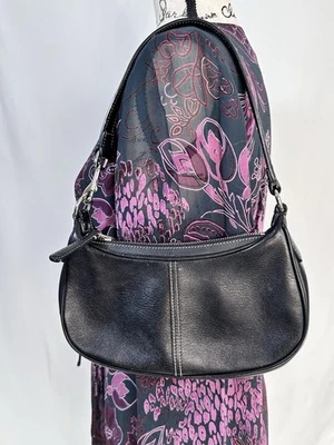 Vintage Coach Hampton Demi Pouch Mini Handbag Y2K Black Leather Classic Grunge - Image 1 of 4