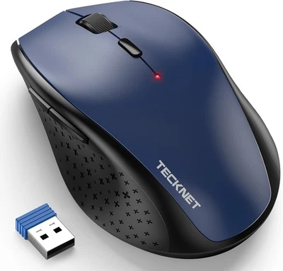 TECKNET 2.4G Wireless Mouse for Laptop, 4800 DPI Optical Computer Mice Blue  - Image 1 of 4