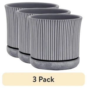(3 pack)Pottery 6 Ballaro Round Ceramic Planter,Weather-Resistant,Drainage Holes - Picture 1 of 10