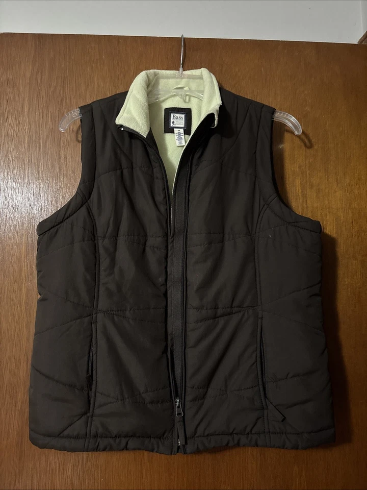 Bass Women’s Lined Vest Size M Brown With Light Green Lining - Image 1 of 4