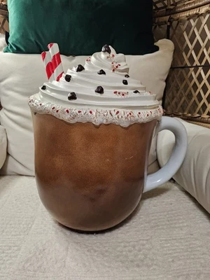 NEW Peppermint Mocha Hot Cocoa Mug TikTok Viral Winter Holiday Stool Decor - Image 1 of 4