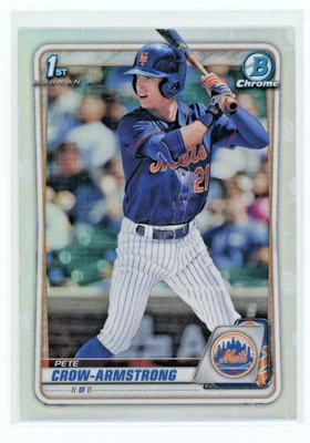 PETE CROW-ARMSTRONG  2020 BOWMAN DRAFT  1ST BOWMAN ROOKIE REFRACTOR  #BD-72 METS - Image 1 of 2