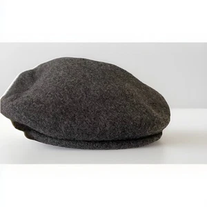 Pendleton 100% Virgin Wool Gray Newsboy Cabbie Hat-made in Portland USA-Vintage - Picture 1 of 6