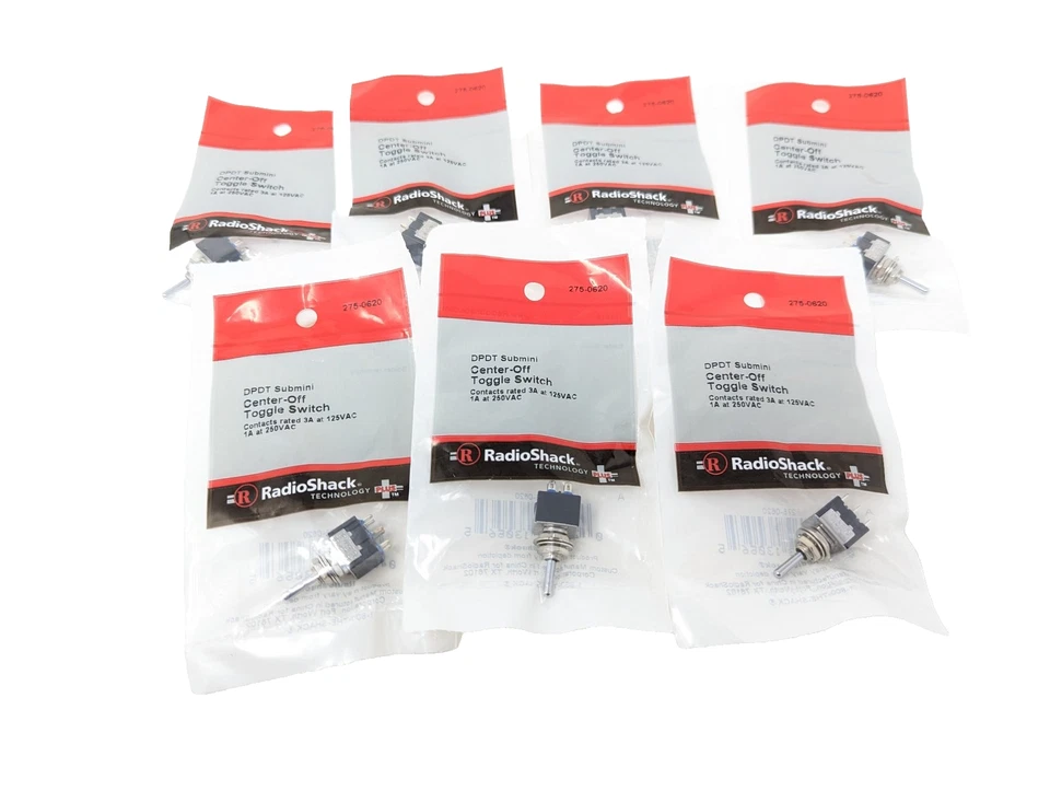 RadioShack 275-620 DPDT Submini Center-off Toggle Switch 3a at 125vac