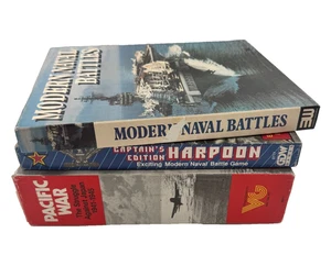 ASSORTED VINTAGE WARGAMES (MODERN NAVAL, CAPTAINS EDITION HARPOON & PACIFIC WAR) - Picture 1 of 4