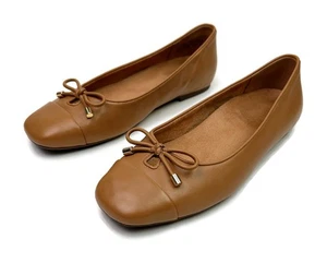 Arco VIONIC Klara Puntera Cuadrada Ballet Plano Cuero Camel Talla 8.5 M - Imagen 1 de 10