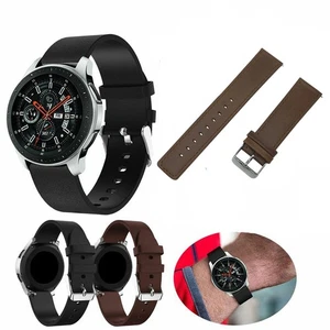 For Samsung Galaxy Watch 46mm Belt Band Black Replacement Watch Leather 22mm - Picture 1 of 6