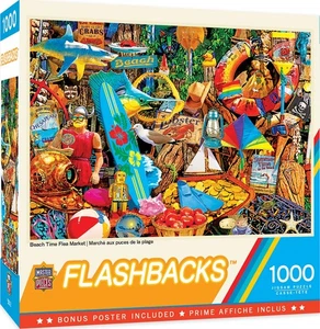 1000 Piece Nostalgic Beach Time Flea Market Puzzle Unique Shapes Fun Gift - Picture 1 of 10