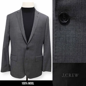 J CREW LUDLOW mens solid gray 100% WOOL slim fit sport coat jacket blazer 40 R - Picture 1 of 17