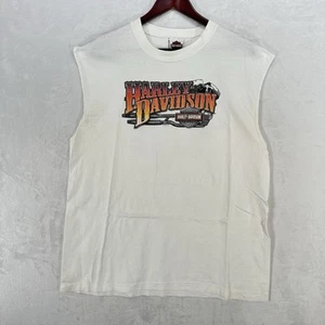Vintage Harley Davidson Shirt Men XL White Dallas Texas Y2K Tank Top Made In USA - Picture 1 of 11