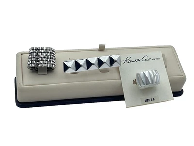 3枚镀银可调节青铜色戒指尺寸9 — 第 1/4 张图片