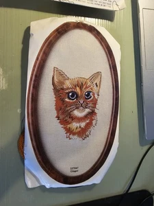 Abelcraft Tapestry Kit Framed Ginger Cat Vintage - Picture 1 of 6