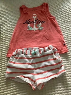 Nautica niñas talla 4 - 2 piezas camiseta sin mangas/pantalones cortos conjunto  Foto 1 de 4