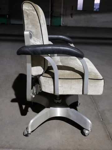 emeco aluminum executive chair vintage office mid century movie prop NASA Apollo Cover