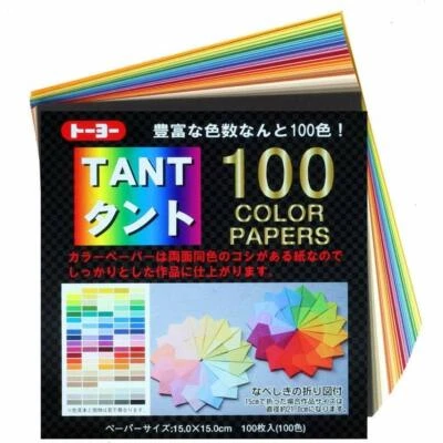 Newese Tant Origami Paper 100 Colors 6 Inch Square 100 Sheets Japan  - Image 1 of 4