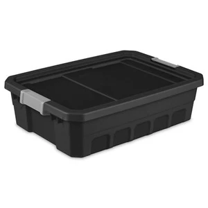 Sterilite 10 Gallon Industrial Stacker Storage Totes w/ Gray Clip Lids (6 Pack) - Picture 1 of 11