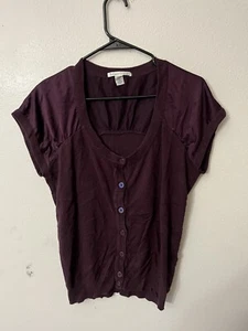 Kenneth Cole New York Womens Purple Cardigan Size Medium - Picture 1 of 6