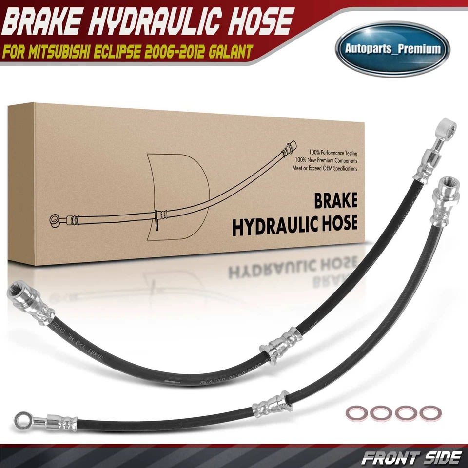 Manguera hidráulica de freno delantera derecha y derecha 2 piezas para Mitsubishi Eclipse 2006-2012 Galant Foto 1 de 4