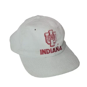 Vtg IU Indiana Hoosiers White Corduroy Embroidered Twins Enterprise Snapback Hat - Picture 1 of 6