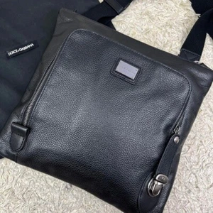 Dolce & Gabbana Men's Shoulder Bag Crossbody Leather Black Used Authentic F/S - Picture 1 of 10