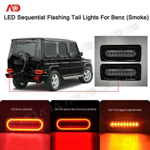 -Smoked Sequential LED Tail Light For 99-18 Mercedes W463 G-Class G500 G550 G55 - Foto 1 di 8