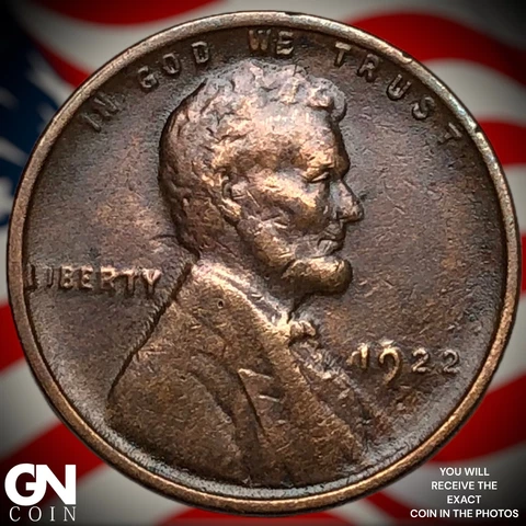 1922 Weak D Lincoln Cent Wheat Penny  Q7465 Cover