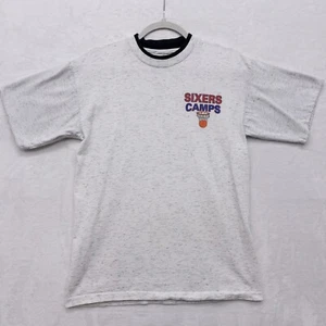 Vintage Philadelphia 76ers Sixers T-Shirt NBA Double Sleeved Single Stitch Sz M - Picture 1 of 4