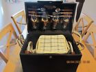 SUPERB 4-PERSON PICNIC 'BASKET' WITH REAL PLATES/GLASSES/CUTLERY + COOLBAG + MAT