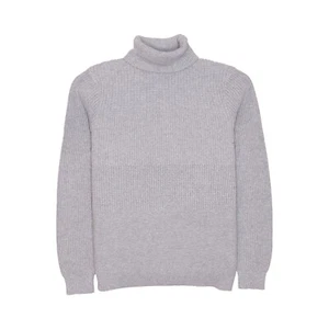 Michael Kors Mens Heather Merino Wool Blend Turtleneck Sweater (Large, Grey) - Picture 1 of 3