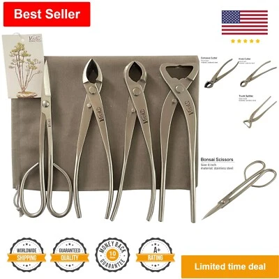 盆景工具套装 - 凹面刀具、刀柄切割机、后备箱分离器、剪刀 - 8 英寸 — 第 1/4 张图片