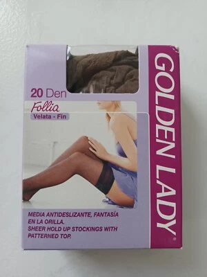 GOLDEN LADY BAS VOILE AUTO-FIXANT FOLLIA 20 DEN TAILLE UNIQUE COULEUR CAMOSCIO