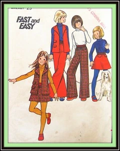  Girl's VEST Pants and SKIRT Chrildren's Butterick 3410 Vintage Sewing Pattern - Picture 1 of 3