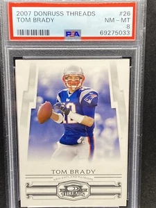 TOM BRADY 2007 DONRUSS THREADS # 26 PSA 8 - Picture 1 of 2