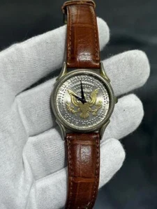 Claremont #26-185 Vintage Half Dollar USA Silver Coin Men's Quartz Watch Gift - Picture 1 of 12