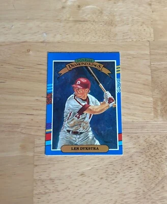 1991 Donruss - Diamond Kings Lenny Dykstra #7 Yellow Stripes On Top Right - Image 1 of 2