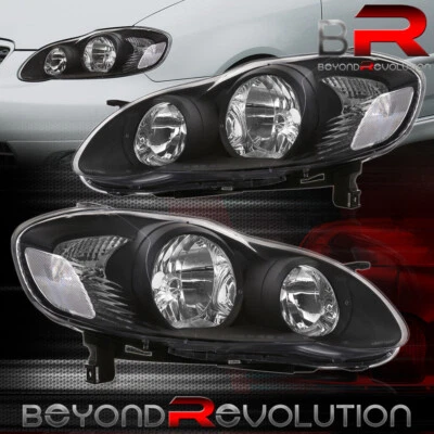 For 2003-2008 Corolla Euro Style Black Headlight Assembly Driver Passenger Pair Foto 1 de 4