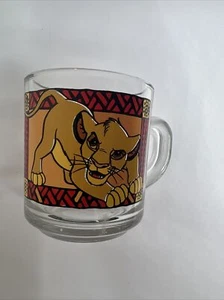 The Lion King Simba Circle Of Life Coffee Mug. Clear Glass. Vintage 90s Disney - Picture 1 of 7