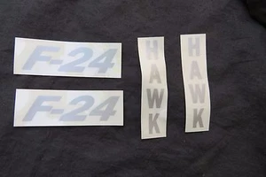 CALCOMANÍAS DE HORQUILLA CON MARCO DE 24" REAL HAWK PLATA BMX CARRERAS PEGATINAS DE BICICLETA DE COLECCIÓN - Imagen 1 de 1