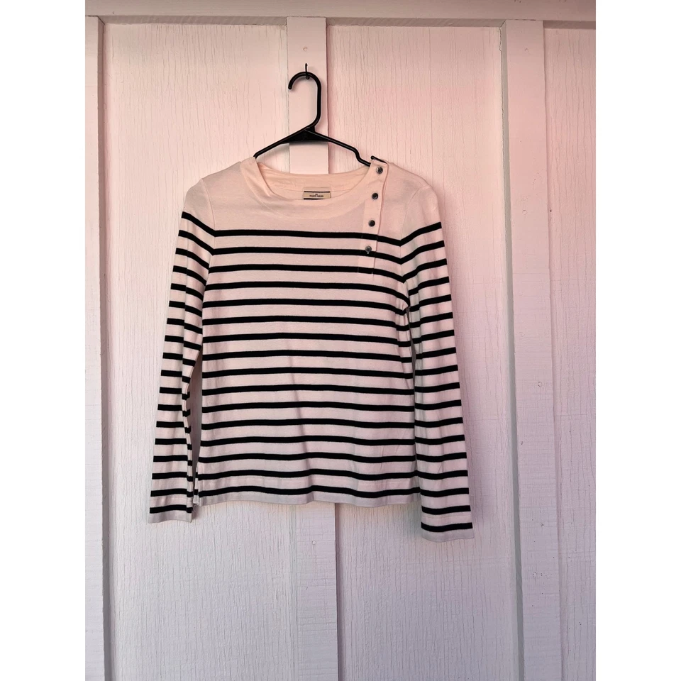 Malene Birger Top White and Black stripes Long sleeve Sz XS - Image 1 of 4