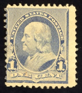 US Scott 219 Mint HR OG 1c dull blue Benjamin Franklin Lot GOR825 bhmstamps - Picture 1 of 2