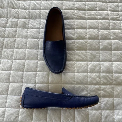 Mocasín M Gemi para mujer 40,5 EE. UU. 9,5 azul cuero mocasín clásico preppy Foto 1 de 4