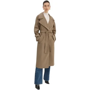 Saba Tia Trench Coat Size AU 16 / US 12 Khaki Oversize Long Sleeve Lined Belted - Picture 1 of 12