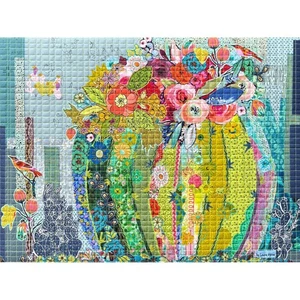 CACTUS QUEEN ~ Collage Quilt Pattern by Laura Heine ~ Makes 18"x 24" Finished Sz - Picture 1 of 2