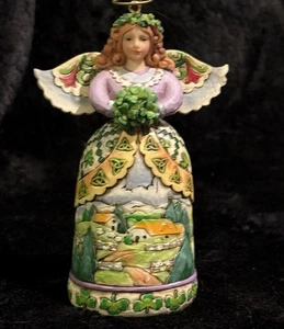 Jim Shore 2009 Irish Blessing Angel Christmas Ornament Heartwood Creek Shamrocks - Picture 1 of 7