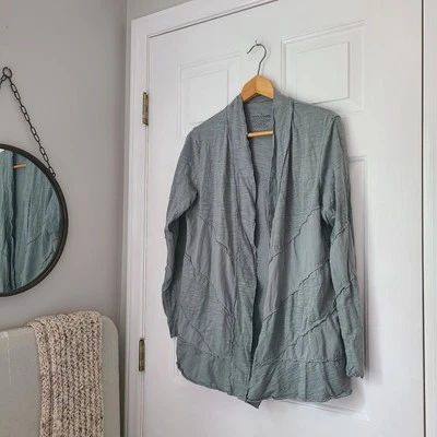 Cárdigan Neón Buda Frente Abierto Volantes Talla L Verde Cómodo Columpio Lagenlook Boho Foto 1 de 4