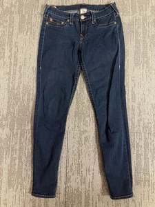 True Religion Jeans Damen 32 Blau Dark Wash Skinny Hufeisen Made in USA - Bild 1 von 8