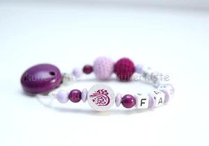 ❤ Schnullerkette mit Namen Mädchen Arabisch ما شاء الله Mashallah Babygeschenk ❤ - Bild 1 von 5