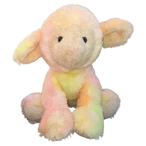 Russ Tie Dye Lamm Plüsch Rassel Regenbogen Pastell Erdbeere Stofftier 11 Zoll - Bild 1 von 8