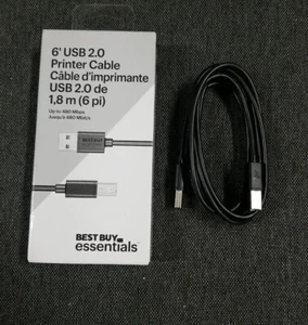 Best Buy Essentials 1.8m USB-A to USB 2.0 Type-B For Printer Hard Drive - Bild 1 von 3