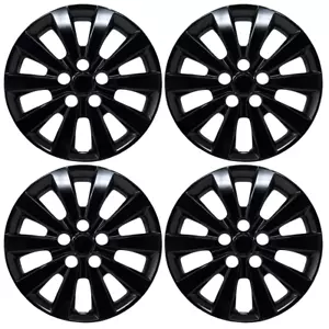 NEW Hubcap Set for Nissan Sentra 2013-2019 Premium Replica 16-inch Gloss Black - Picture 1 of 6